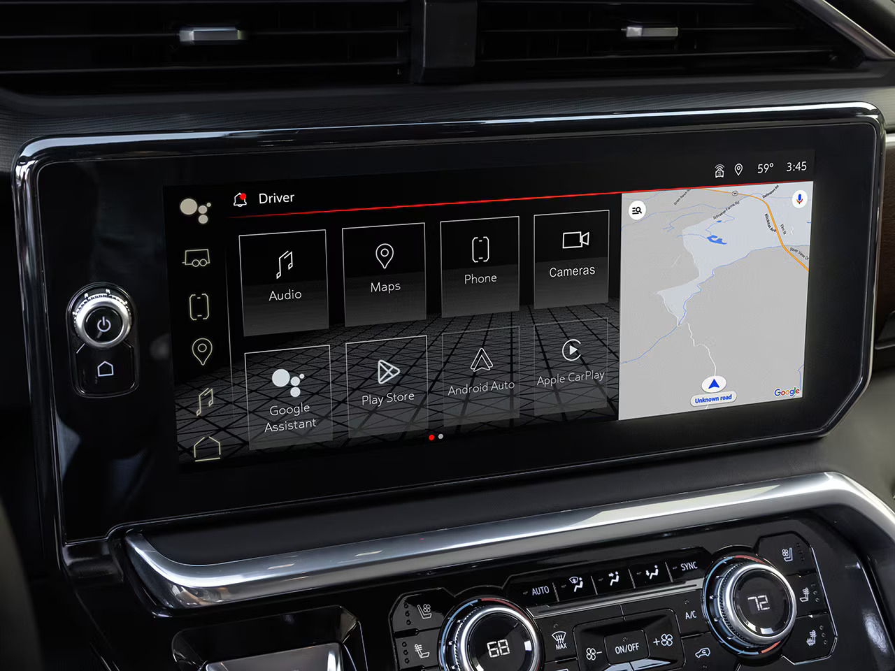 Google built-in on a GMC infotainment screen