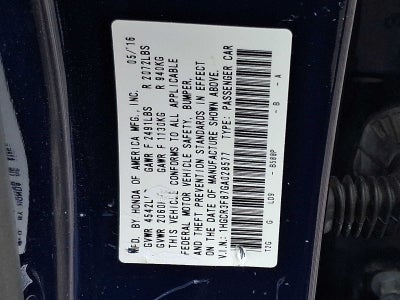 2016 Honda Accord EX-L