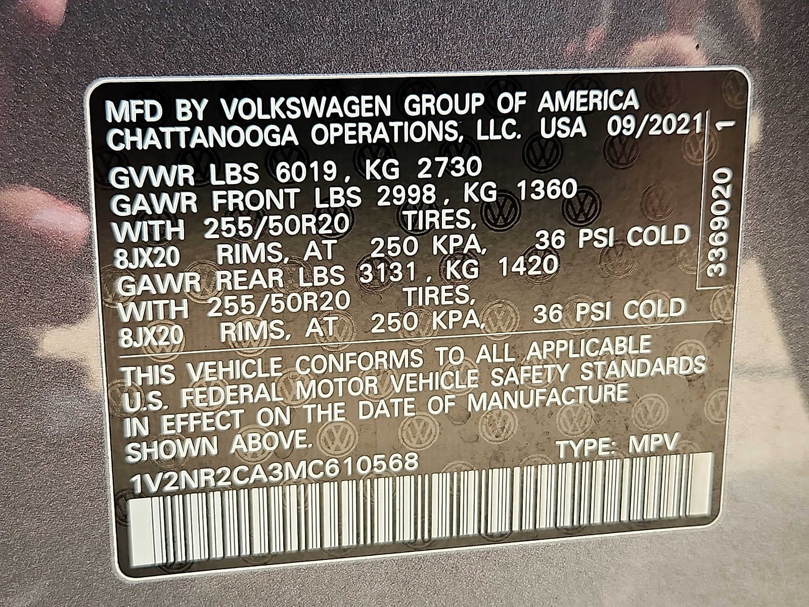 2021 Volkswagen Atlas 3.6L V6 SE w/Technology R-Line