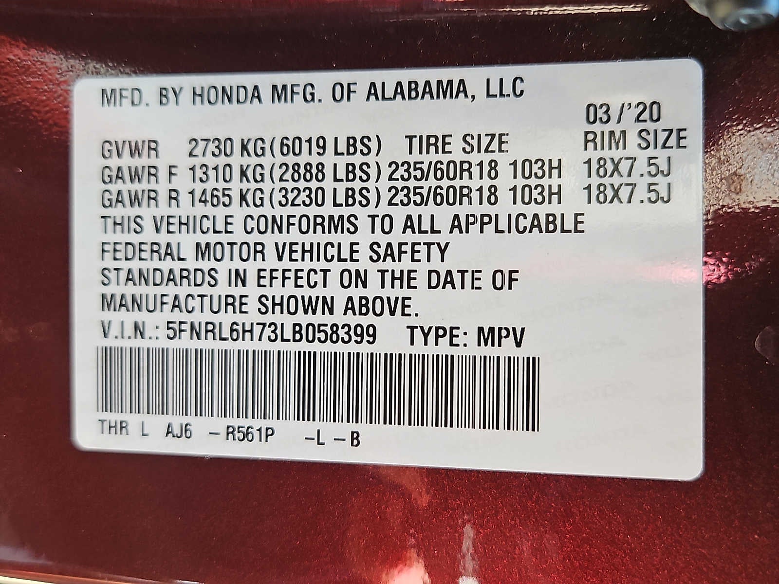 2020 Honda Odyssey EX-L