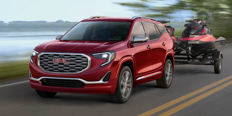 gmc terrain front quarter driver side towing view