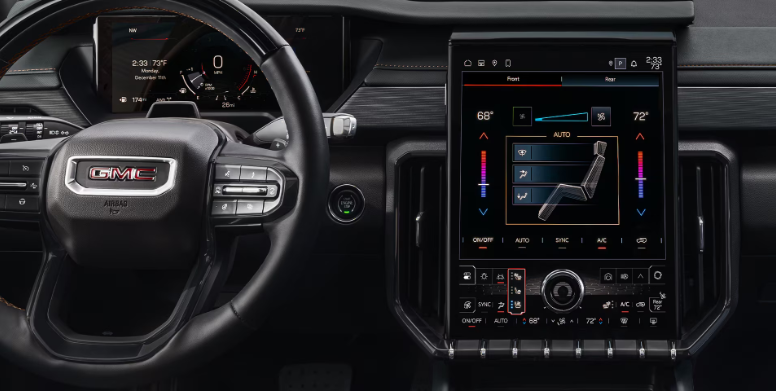 Advanced interior technology and infotainment dashboard in the GMC Acadia