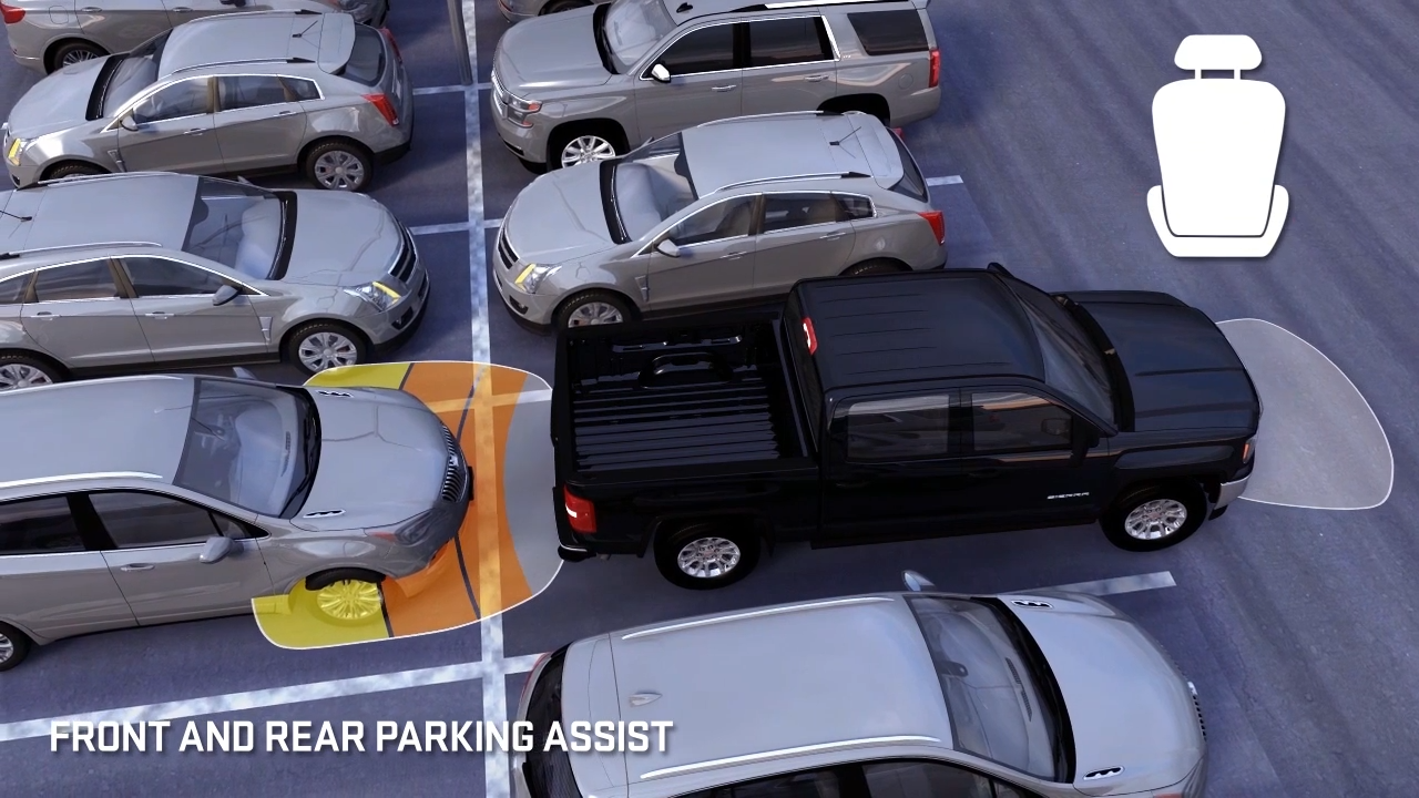2026 GMC Sierra 1500 Front and Rear Parking Assist Diagram